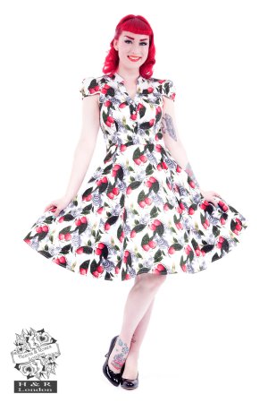 Fruity Fish Print Day Dress